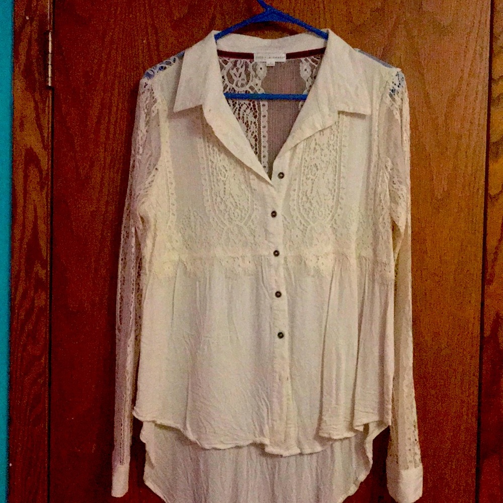 Elegant Lace White Women's Top